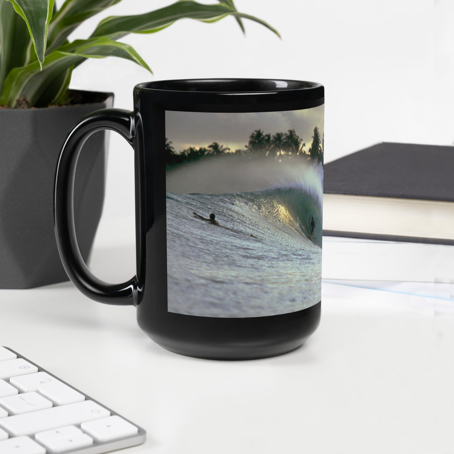 In The Barrel Nias Surf Mug - Captivating Color Surf Photograph by David Pu'u