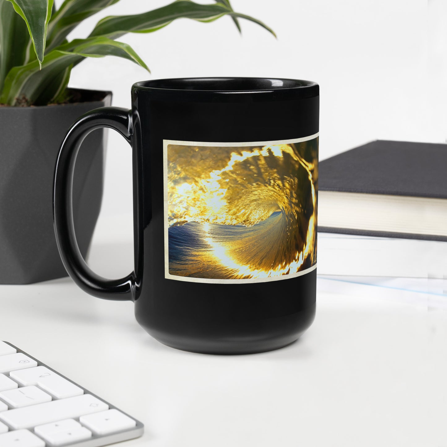 Perfect Circle Wave Barrel Surf Mug - World-Famous Color Photograph by David Pu'u