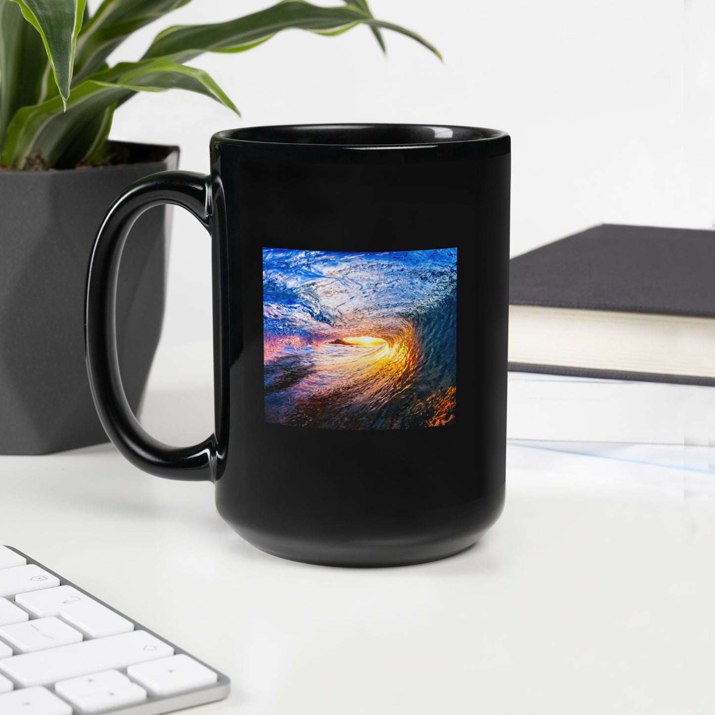 Pastel Wave Barrel Surf Mug - Ceramic Mug Featuring World-Famous Photograph by David Pu'u