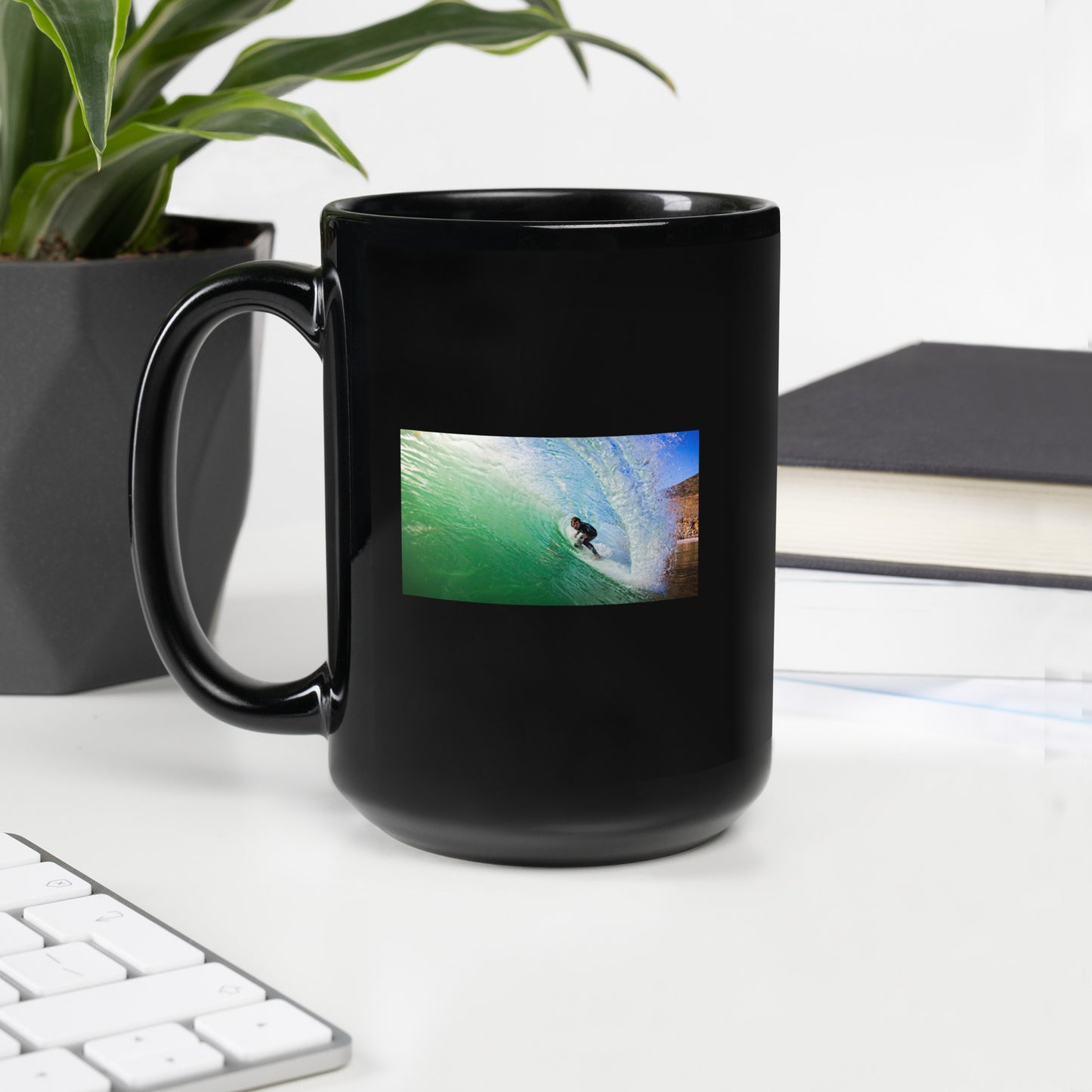 Tubed Surfer Wave Mug - Embrace the Thrill of Surfing with Stunning Photography by Famous Surf Photographer David Pu'u